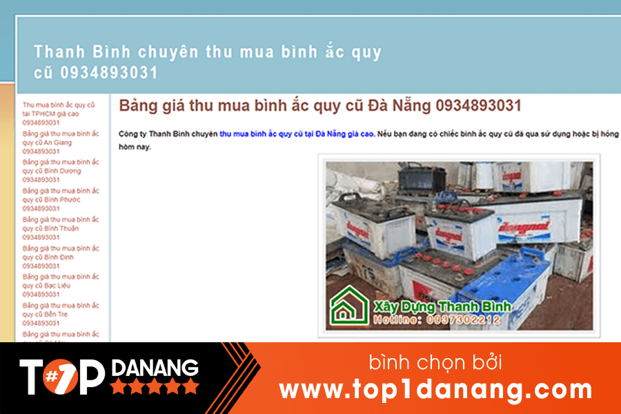 Bán ắc quy cũ tại Đà Nẵng Thanh Bình
