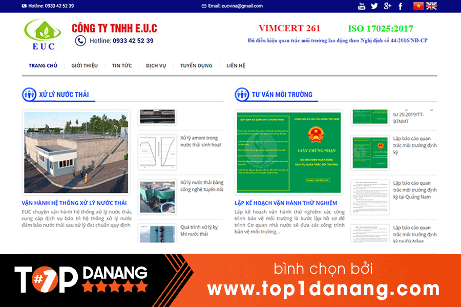 Dịch vụ quan trắc môi trường tại Đà Nẵng Công ty EUC