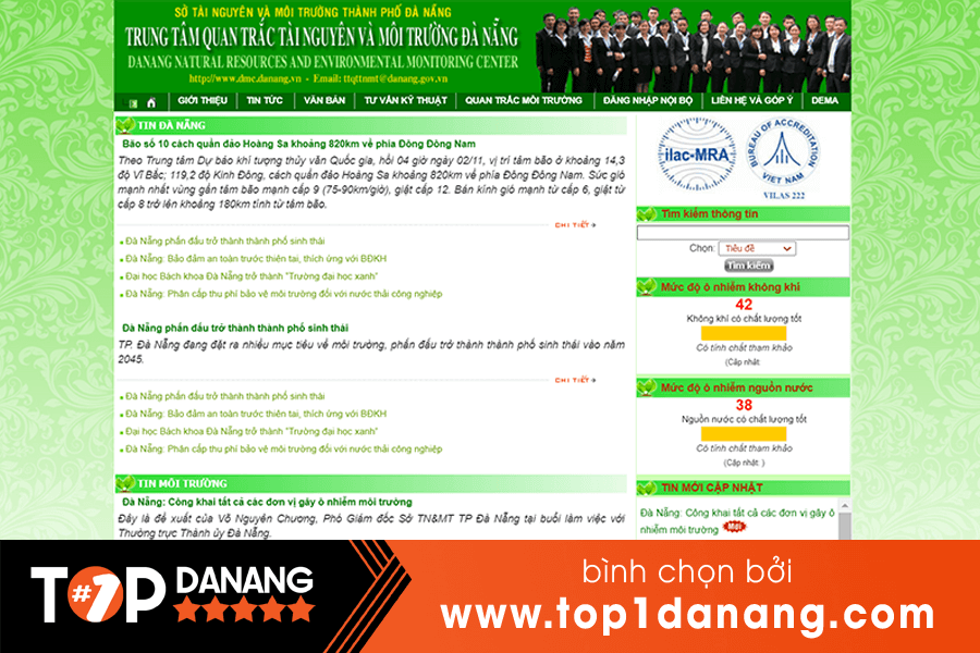 Dịch vụ quan trắc môi trường tại Đà Nẵng Trung tâm quan trắc Tài nguyên và Môi trường Đà Nẵng