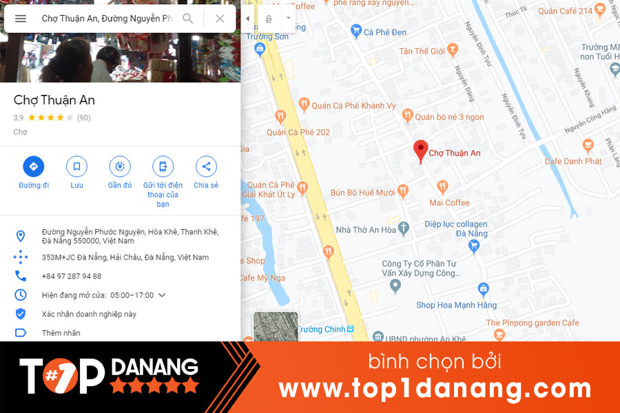 Địa chỉ chợ Thuận An Đà Nẵng