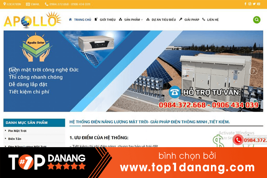 Pin năng lượng mặt trời Đà Nẵng Công ty Apollo