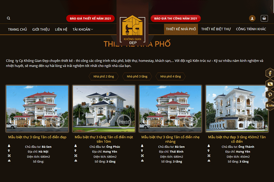 Đơn vị xây nhà Phần thô chất lượng Không Gian Đẹp