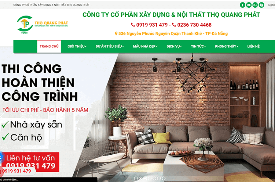 Đơn vị thi công phần thô giá rẻ Thọ Quang Phát