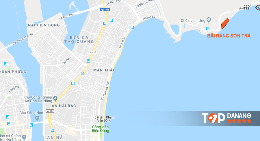Vị trí bãi Rạng Sơn Trà Đà Nẵng