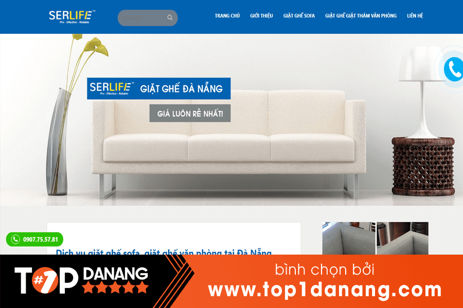 Giặt ghế sofa tại Đà Nẵng - SERLIFE