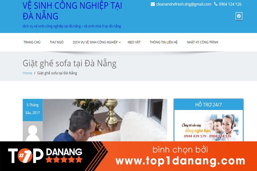 Vệ sinh ghế sofa Đà Nẵng tại Cleanrefresh