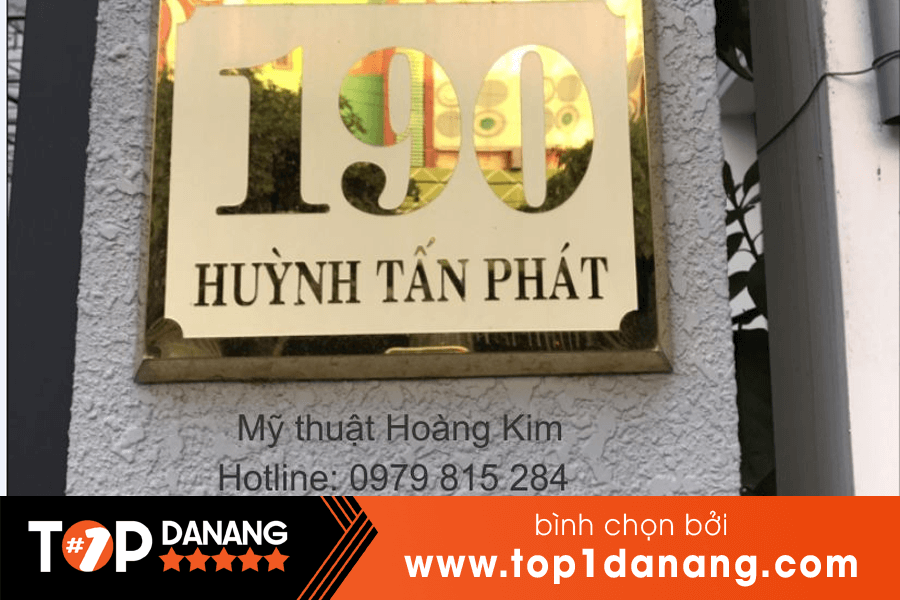 Làm biển số nhà hàng đầu Đà Nẵng tại Mỹ Thuật Hoàng Kim